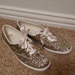 Kate Spade champagne glitter keds